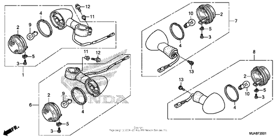 Turn signal (2) Honda VT750 VT750C2F Shadow Spirit