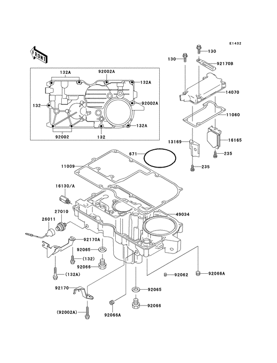 Масляный поддон Kawasaki ZX1100 ZX1100 ZZ-R1100 Масляный поддон Kawasaki ZX1100 ZX1100 ZZ-R1100