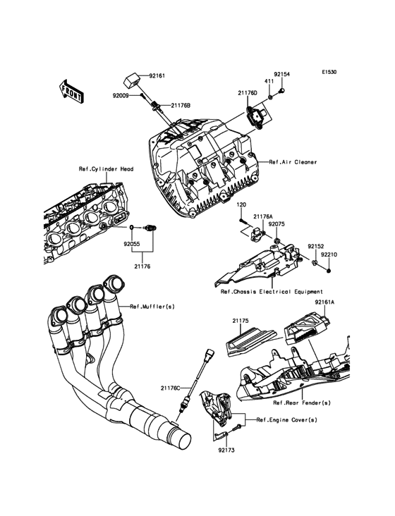 Fuel Injection Kawasaki ZX1000 ZX1000 Ninja ZX-10R ABS Winter Test Edition