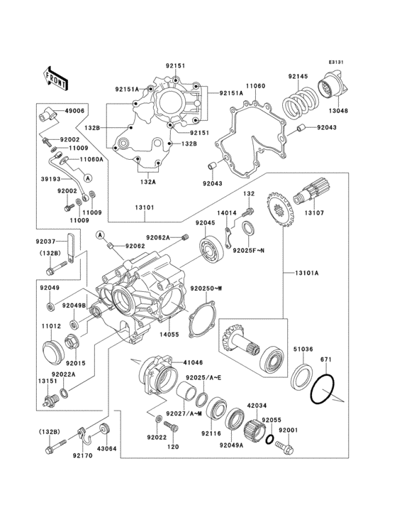 Front bevel gear(1/2) Kawasaki VN1500 VN1500 Classic Tourer