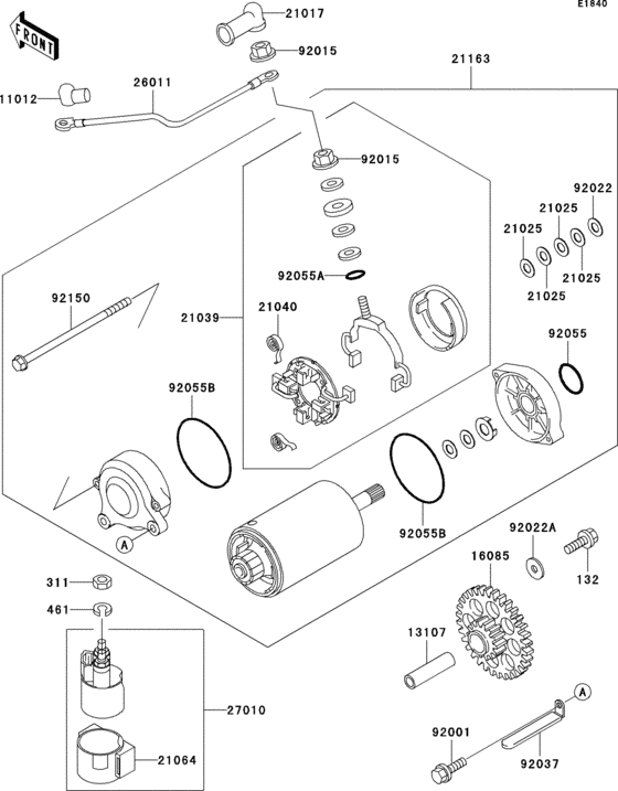 Starter motor Kawasaki ZG1000 ZG1000 Concours