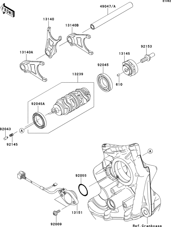 Gear change drum/shift fork(s) Kawasaki ZX1000 ZX1000 Ninja ZX-10R ABS