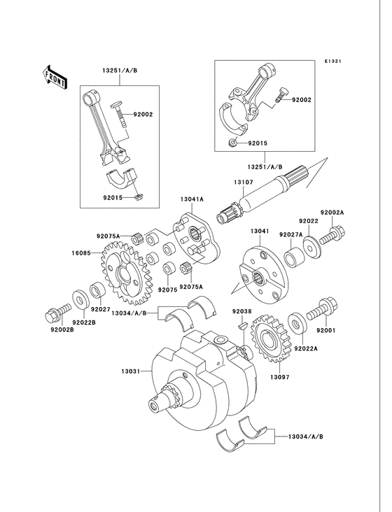 Коленчатый вал Kawasaki VN750 VN750 Vulcan 750 Коленчатый вал Kawasaki VN750 VN750 Vulcan 750