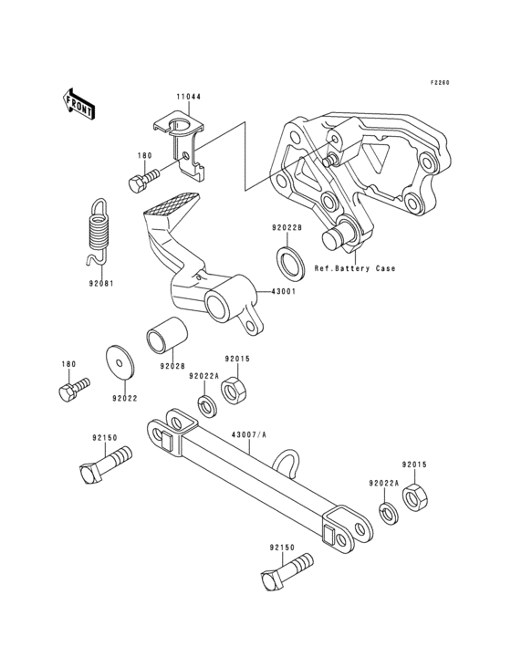 Brake pedal/torque link Kawasaki ZX600 ZX600 Ninja ZX-6 Brake pedal/torque link Kawasaki ZX600 ZX600 Ninja ZX-6