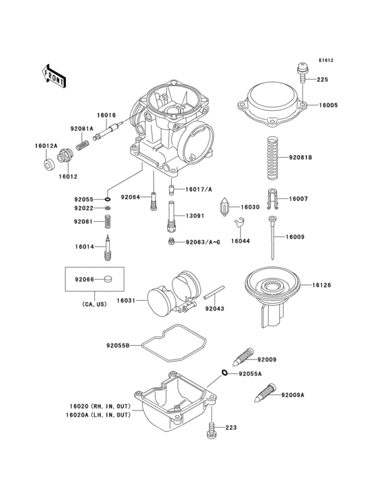 Carburetor parts(1/2) Kawasaki ZG1000 ZG1000 Concours