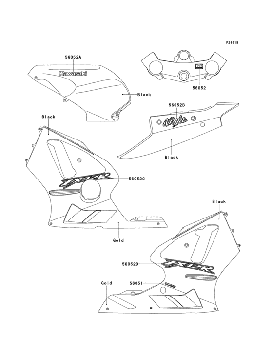 Decals(black)(b1h/b2h)(fr,uk,wv) Kawasaki ZX1200 ZX1200 Ninja ZX-12R
