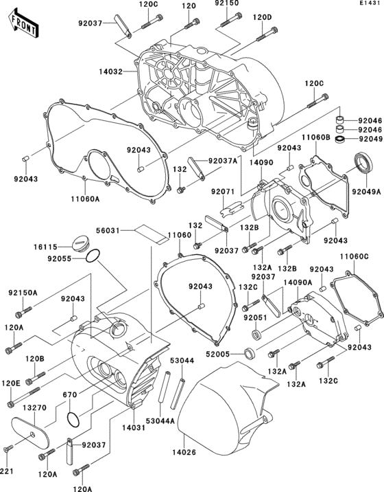 Engine cover(s) Kawasaki VN800 VN800 Vulcan 800