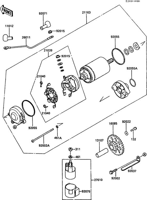 Starter motor Kawasaki ZG1000 ZG1000 1000GTR
