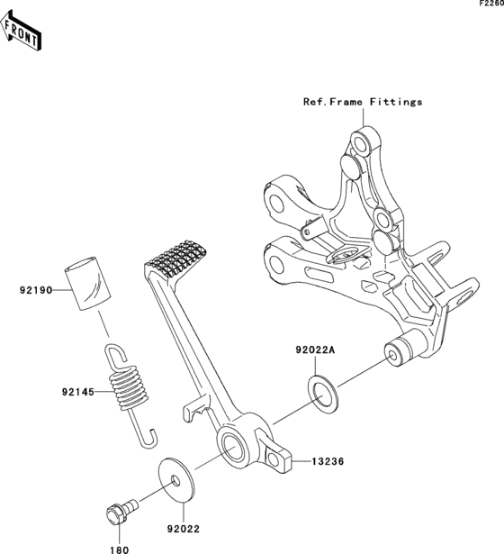 Лапка тормоза Kawasaki ZX1000 ZX1000 Ninja ZX-10R Лапка тормоза Kawasaki ZX1000 ZX1000 Ninja ZX-10R