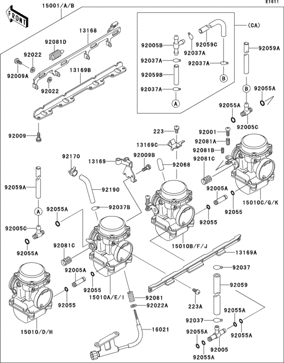 Carburetor(1/2) Kawasaki ZR550 ZR550 Zephyr