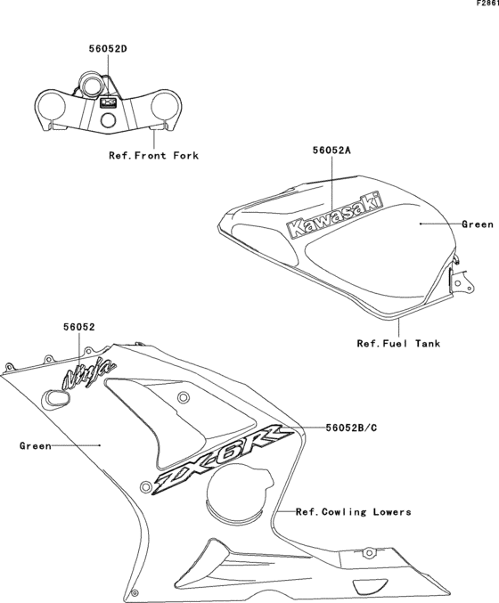 Наклейки Kawasaki ZX600 ZX600 Ninja ZX-6RR Наклейки Kawasaki ZX600 ZX600 Ninja ZX-6RR