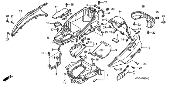 Body cover/luggage box Honda FES150 FES150 Pantheon
