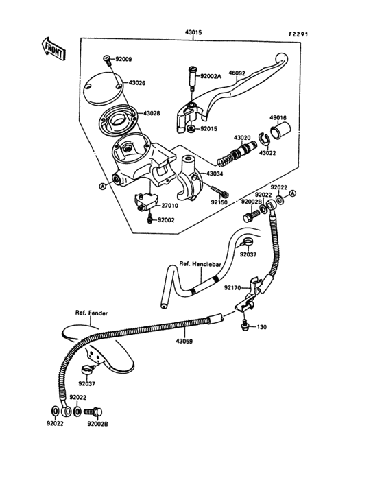 Передний тормозной цилиндр Kawasaki EN500 EN500 Vulcan 500