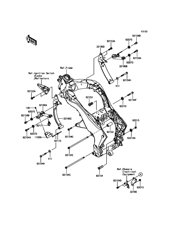 Engine Mount Kawasaki ZX1000 ZX1000 Ninja 1000 ABS