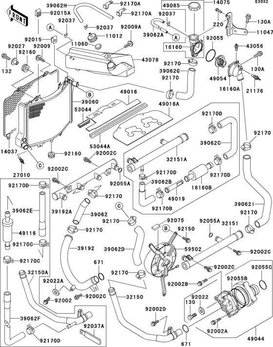 Радиатор (1/3) Kawasaki ZX1100 ZX1100 ZZ-R1100