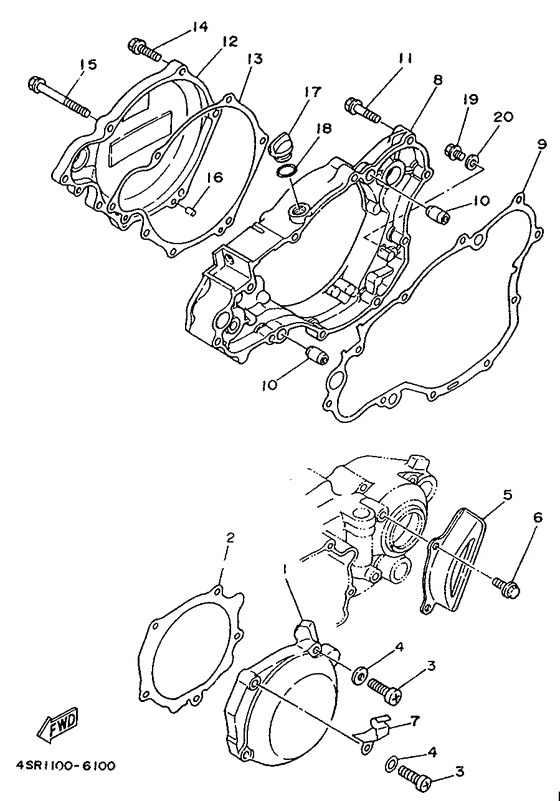 Крышки картера 1 Yamaha WR250 WR250Z WR250Z