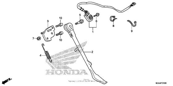Side stand (1) Honda VT750 VT750C2F Shadow Spirit