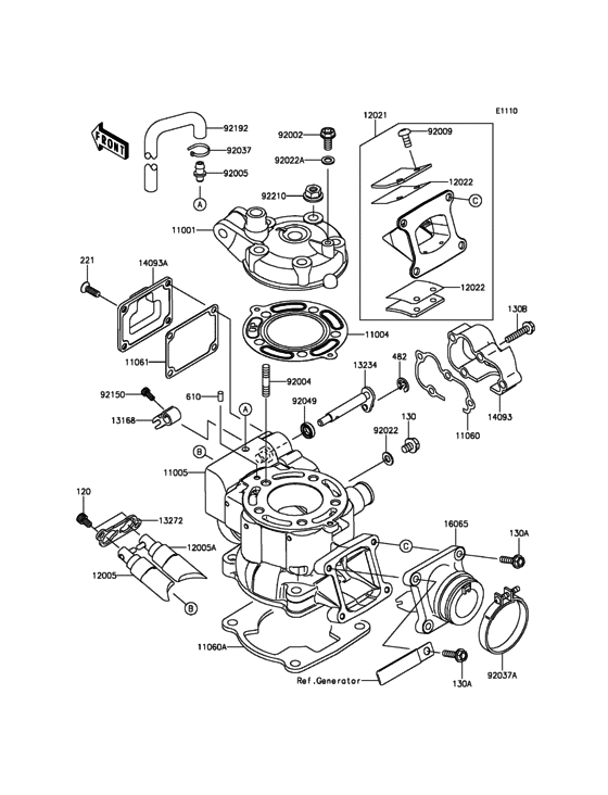 Cylinder Head/Cylinder Kawasaki KX85 KX85-II