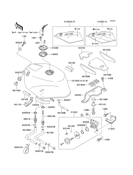 Fuel tank(1/2)(zx750-j1) Kawasaki ZX750 ZX750 ZXR750