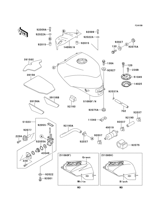 Fuel tank(1/2)(zx400-l8) Kawasaki ZX400 ZX400 ZXR400 Fuel tank(1/2)(zx400-l8) Kawasaki ZX400 ZX400 ZXR400