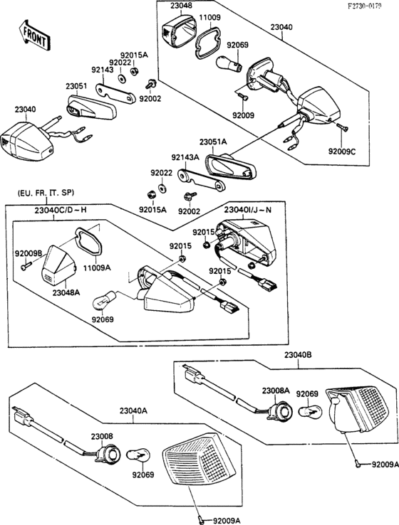 Turn signals(1/2) Kawasaki ZX600 ZX600 GPX600R