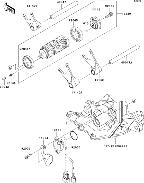 Gear change drum/shift fork(s) Kawasaki ZX600 ZX600 Ninja ZX-6R