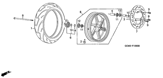 Переднее колесо Honda SZX50 SZX50 X8R-S