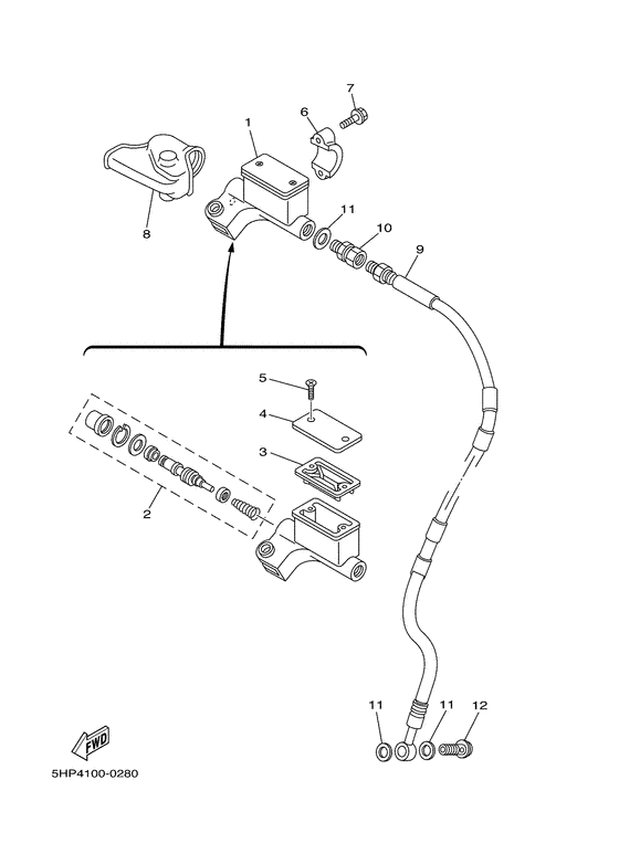 Передний тормозной цилиндр Yamaha TTR125 TTR125L TT-R125