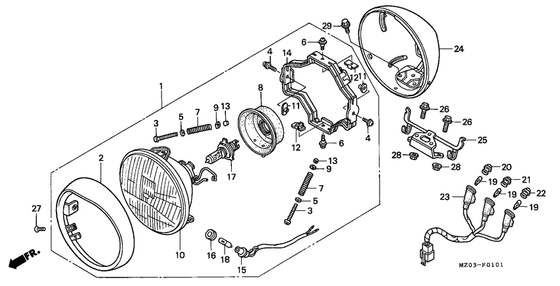 Фара Honda GL1500 GL1500C F6C