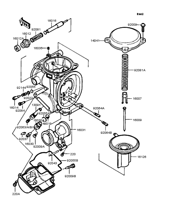 Комплектующие карбюратора Kawasaki ZX400 ZX400 ZXR400R