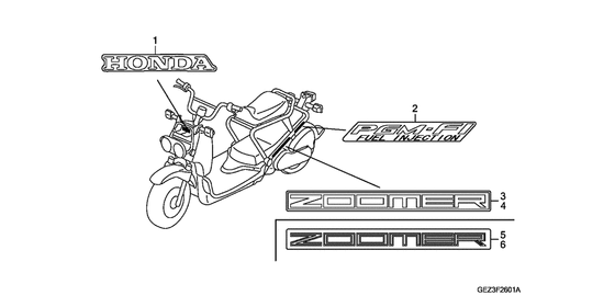 Label read the manual Honda NPS50 NPS50 Zoomer