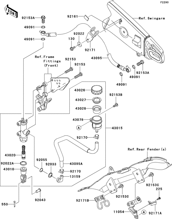 Задний тормозной цилиндр Kawasaki ZX600 ZX600 Ninja ZX-6R