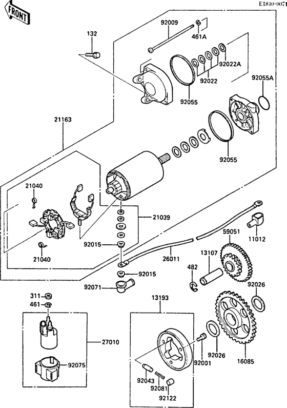 Starter motor Kawasaki ZX600 ZX600 GPZ600R
