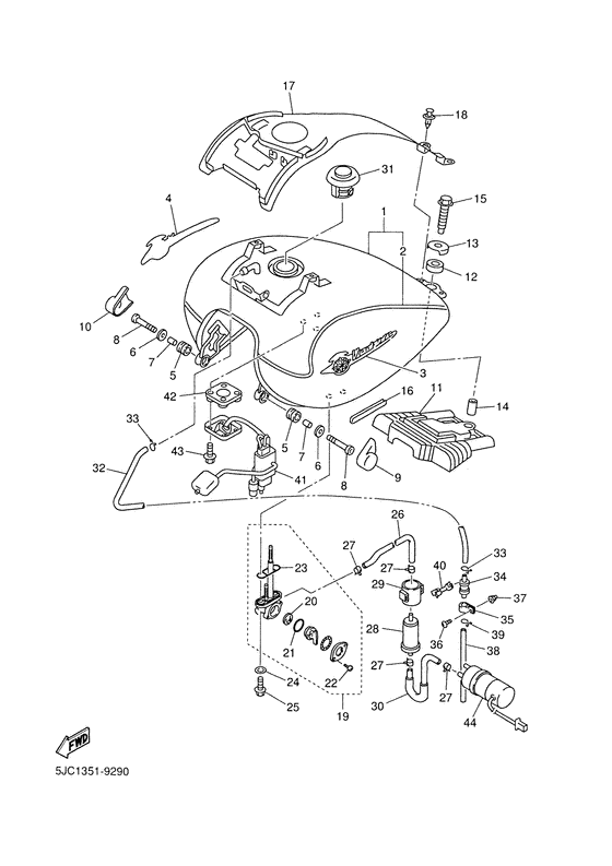 Топливный бак Yamaha XVZ1300 XVZ13TF Royal Star Venture