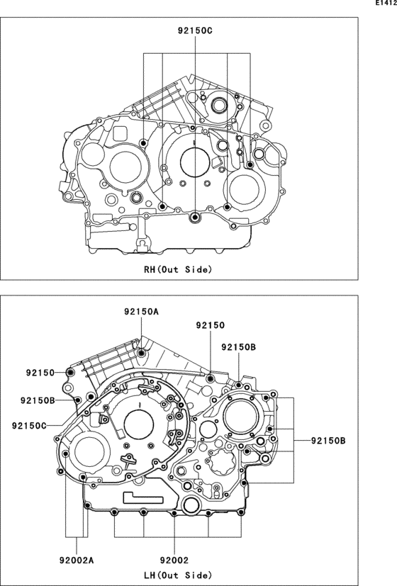Болты картера двигателя Kawasaki VN1600 VN1600 Vulcan 1600 Classic