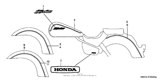 Marks Honda VT750 VT750C Shadow Aero