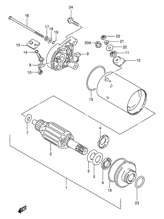Стартер электрический Suzuki GN125 GN125
