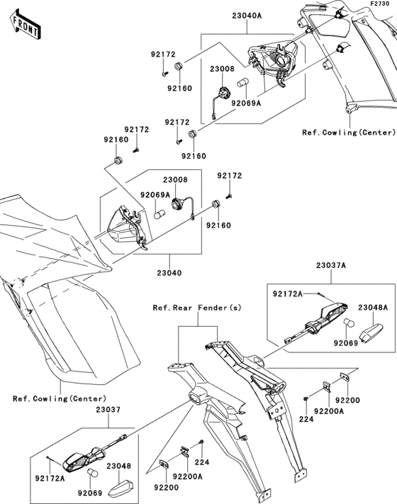 Поворотники Kawasaki ZX1000 ZX1000 Ninja 1000