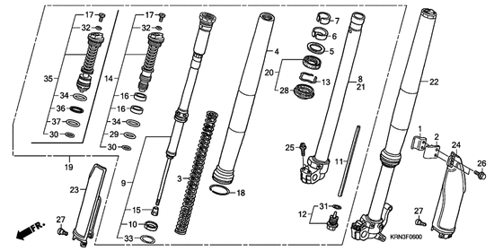 Вилка передней оси Honda CRF250 CRF250R