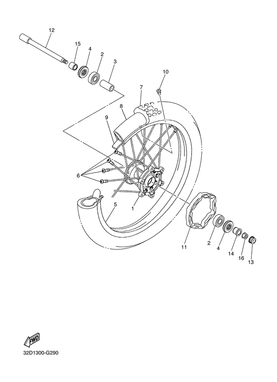 Переднее колесо Yamaha WR250 WR250RX WR250R