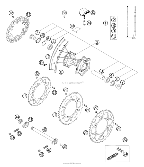 Заднее колесо KTM 125 125 EXC Sixdays Chassis 125 EXC