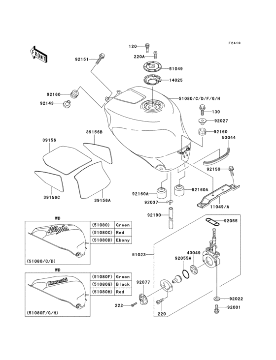 Fuel tank(1/2)(zx750-p1-p3) Kawasaki ZX750 ZX750 Ninja ZX-7R