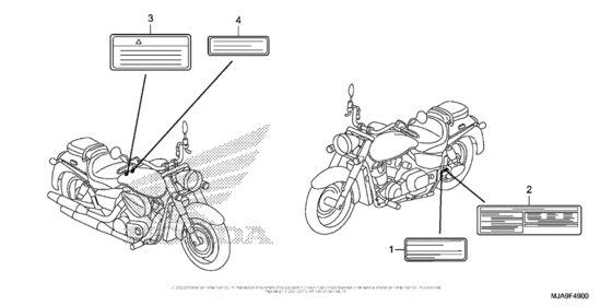 Информационные наклейки Honda VT750 VT750C Shadow Aero