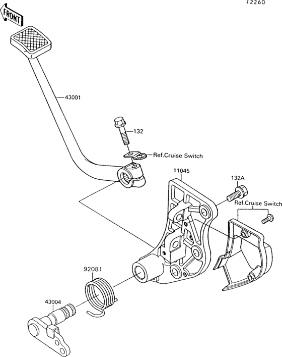 Brake pedal/torque link Kawasaki ZG1200 ZG1200 Voyager XII
