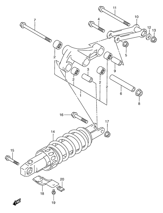 Рычаг прогрессии Suzuki AN250 AN250 Burgman (European analogue of 
