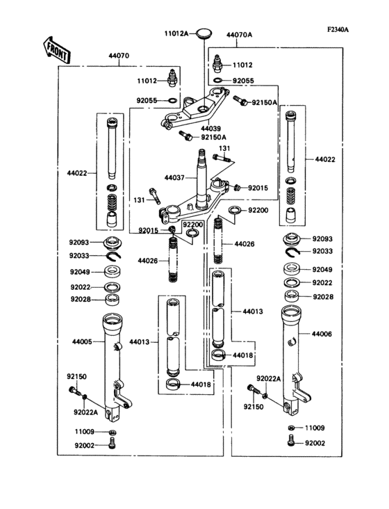 Front fork(zx1100-c3/c4) Kawasaki ZX1100 ZX1100 Ninja ZX-11