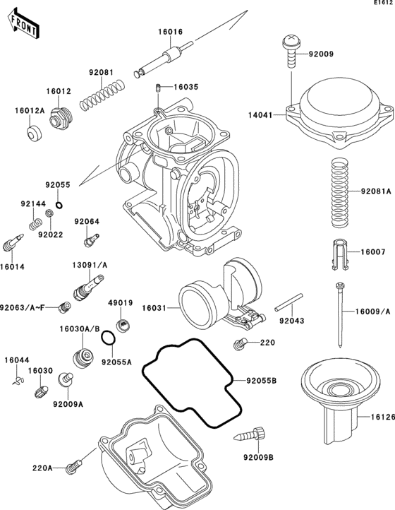 Carburetor parts(1/2) Kawasaki ZX400 ZX400 ZXR400