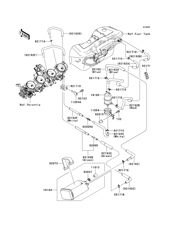 Fuel evaporative system(1/2)(ca) Kawasaki ZX1400 ZX1400 Ninja ZX-14