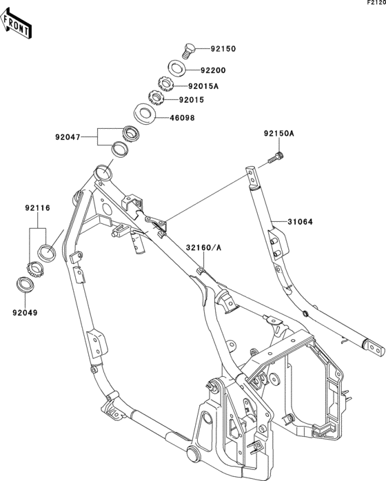 Рама Kawasaki VN800 VN800 Vulcan 800