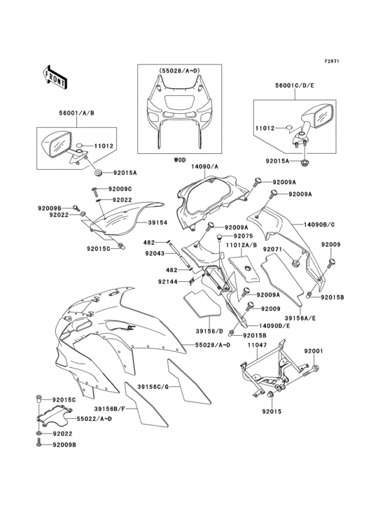 Cowling(1/3) Kawasaki ZX600 ZX600 Ninja ZX-6